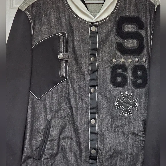 Vintage SEAN JOHN SeditionariesPunk Style Denim Jacket XXL